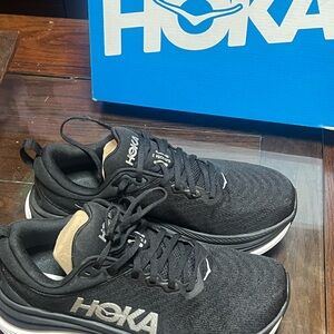 Hoka Black Sneakers with Streamlined Design and Cushioned Midsole